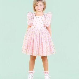Pink and Gold Star Kids Dress
